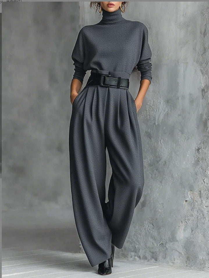 Doveline™ | Turtleneck Sweater & Wide-Leg Pants Set
