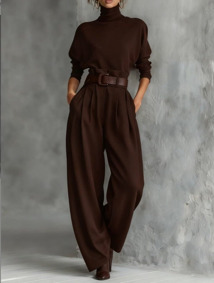 Doveline™ | Turtleneck Sweater & Wide-Leg Pants Set