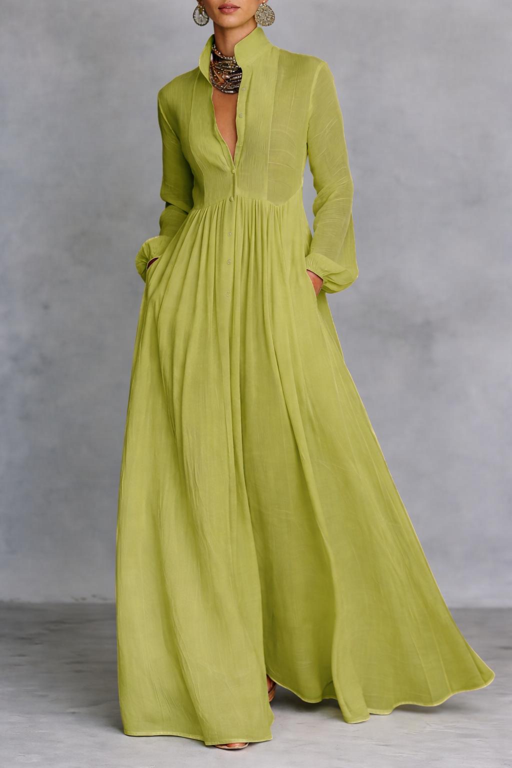 Dianelle™ | Flowing Button-Front Maxi Dress
