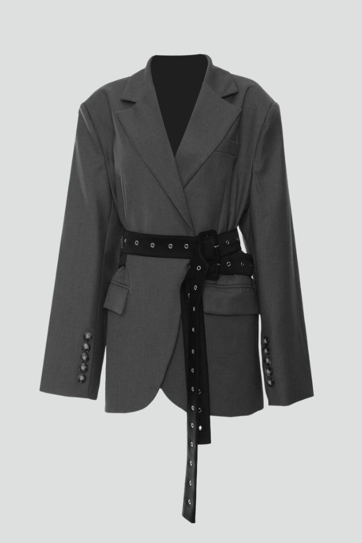 Prentice™ | Belted Blazer with Notched Lapel
