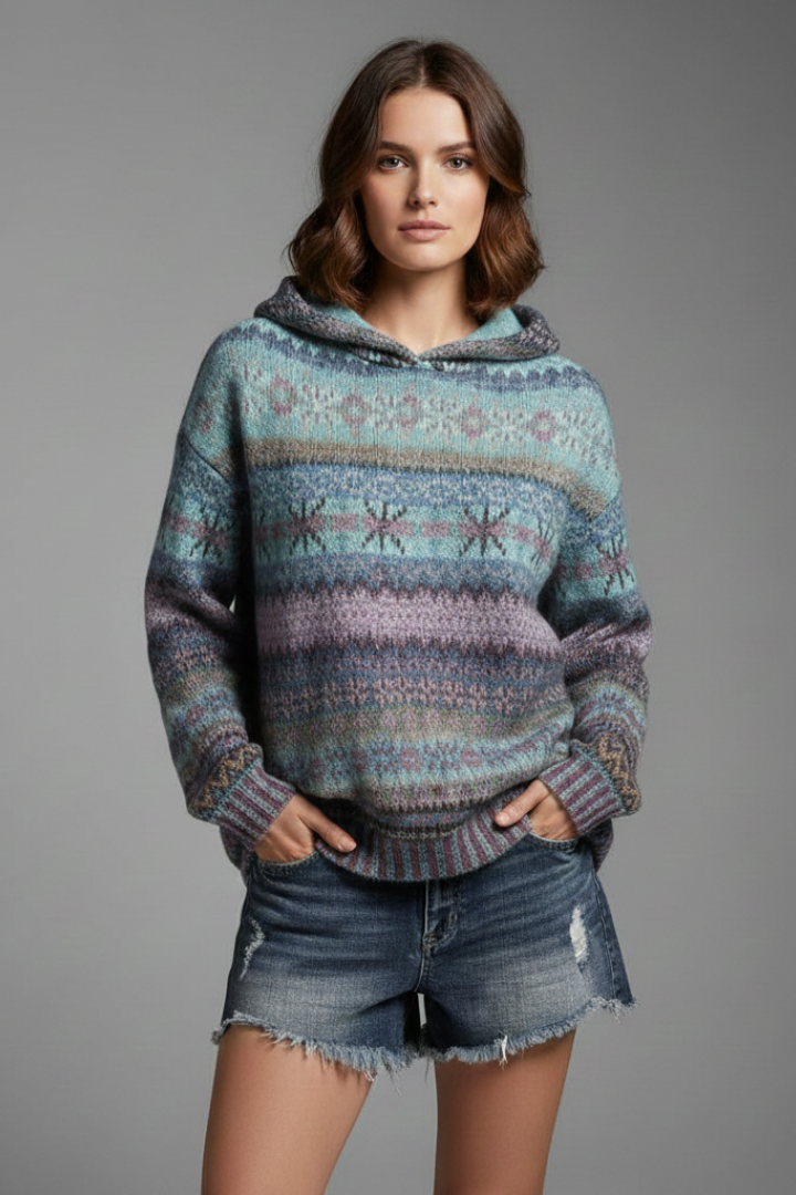 Women's Hoodie with Hood and Ribbed Cuffs