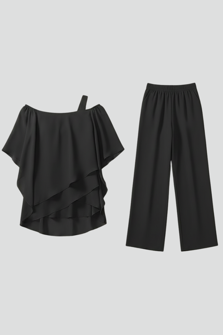 Women’s Off-Shoulder Flowing Wide-Leg Jumpsuit