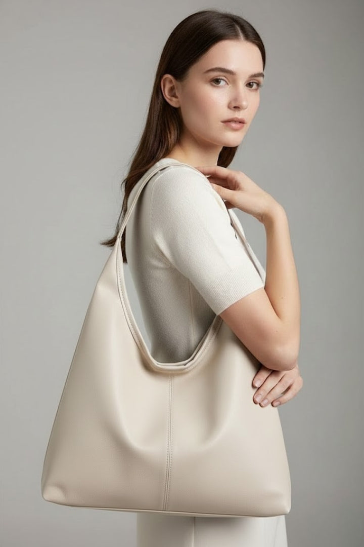 Women’s Classic Tote Bag with Faux Outer and Large Inner Pocket