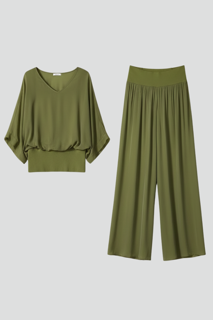 Women’s Chiffon Two-Piece Wide-Leg Set
