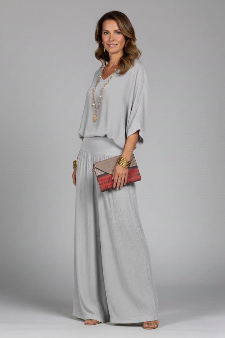 Women’s Chiffon Two-Piece Wide-Leg Set