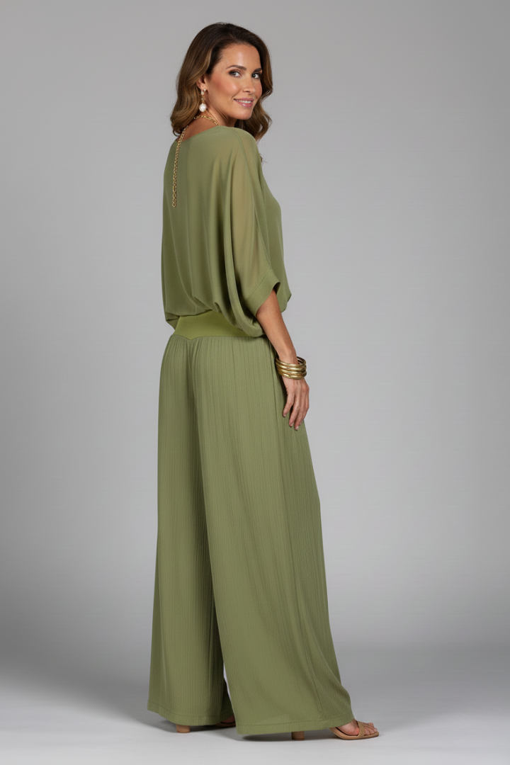 Women’s Chiffon Two-Piece Wide-Leg Set