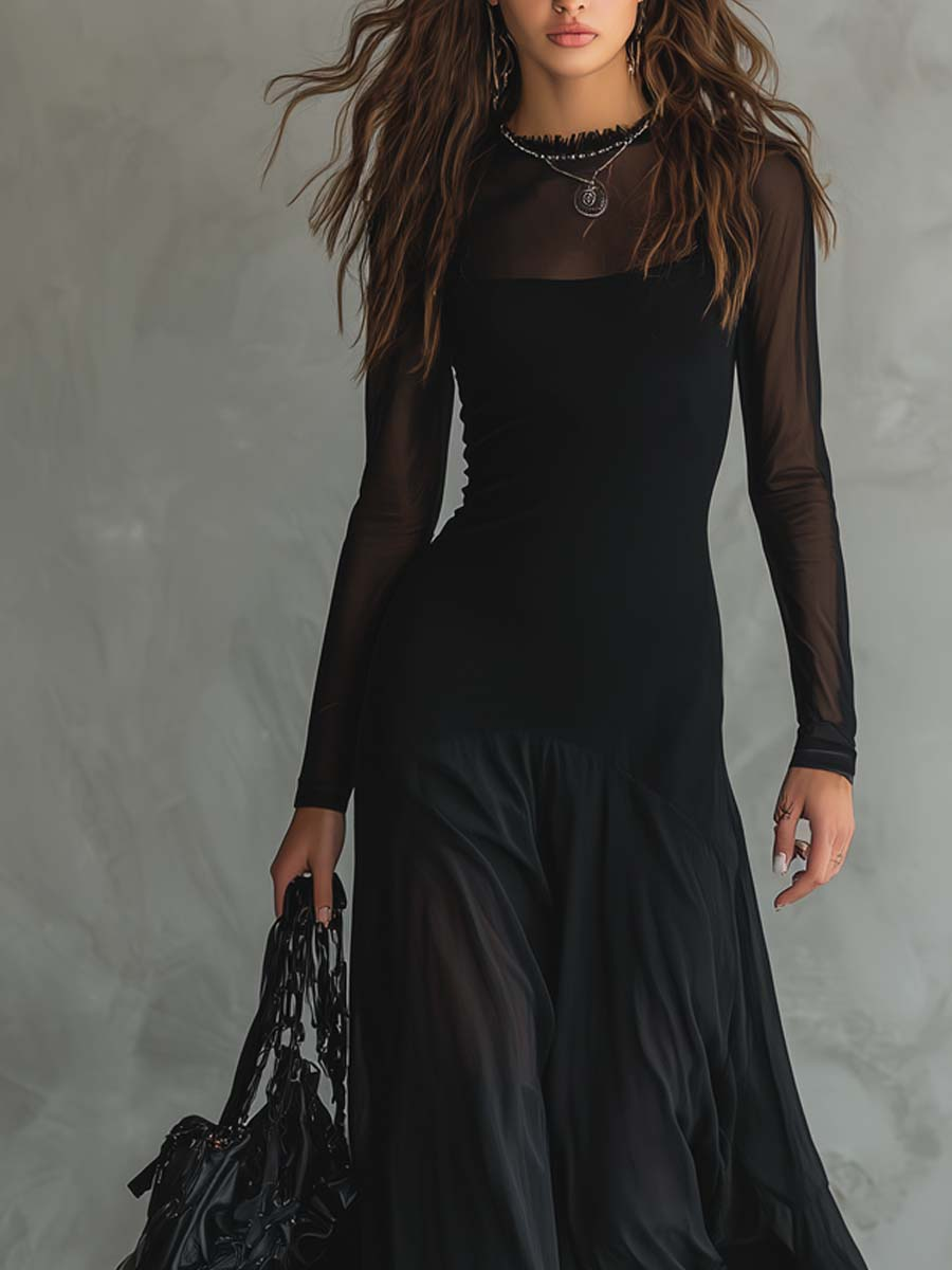Diane | Loose-Fit Tulle Maxi Dress