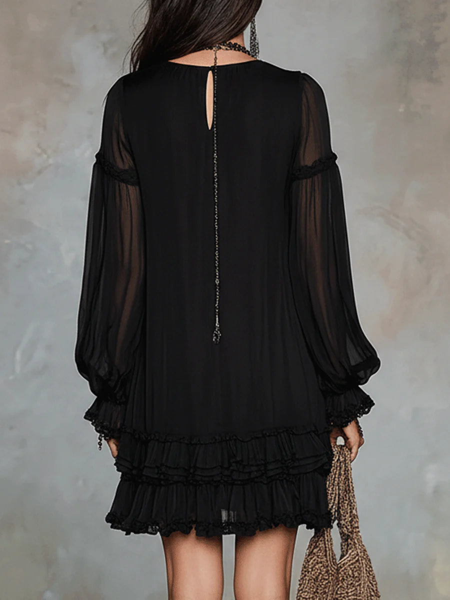 Delphine™ | Boho Ruffle Mini Dress