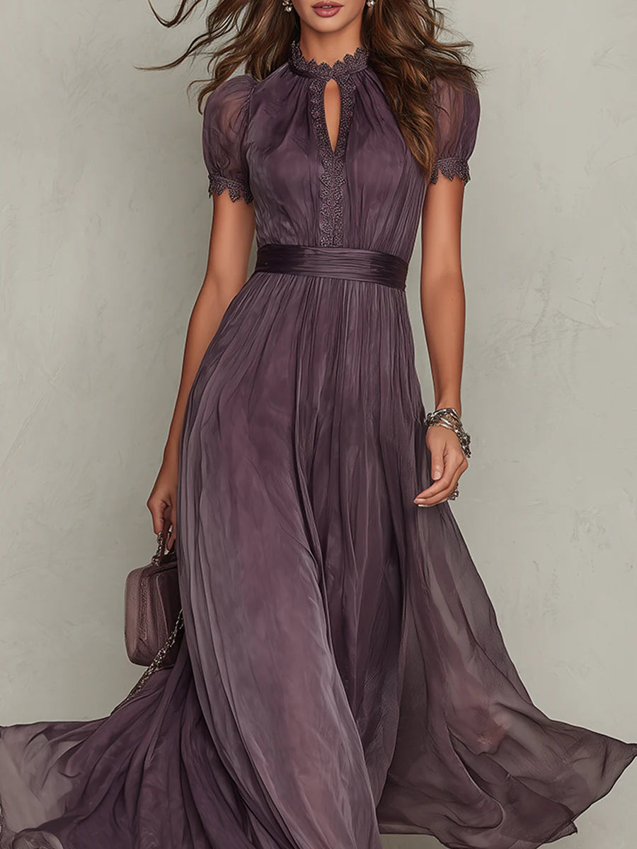 Marie | Keyhole-Neck Flowing Maxi Dress