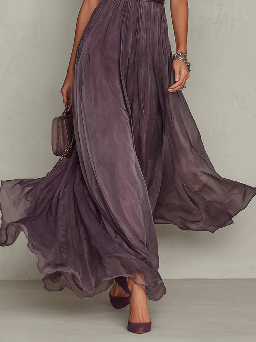 Marie | Keyhole-Neck Flowing Maxi Dress