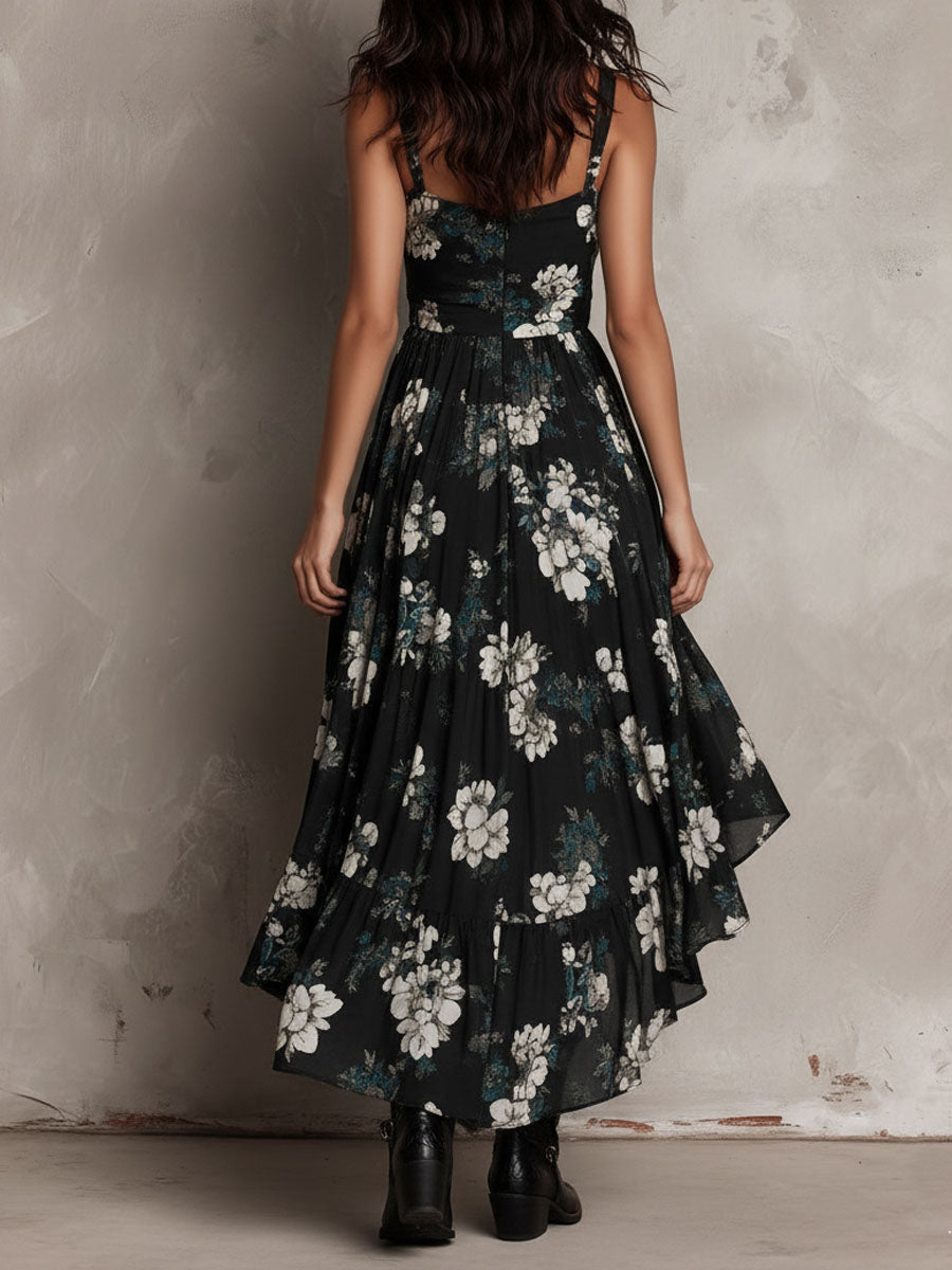 Beatrix™ | Bohemian Floral Print Irregular High-Low Maxi Dress
