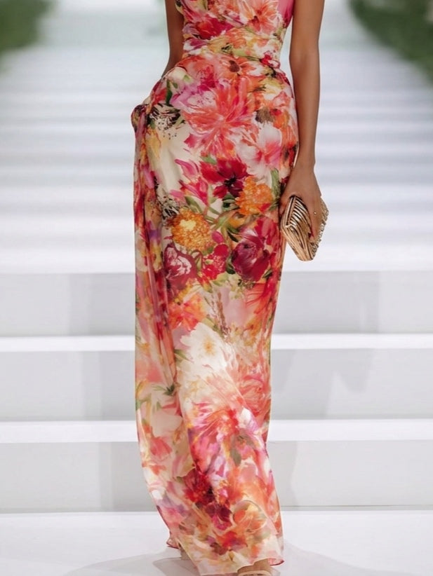 Marisol™ | Floral Print Halter Maxi Dress