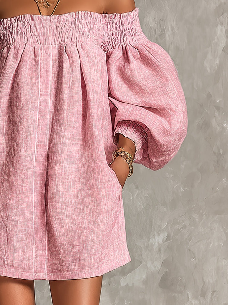Sylvara™ | Off-Shoulder Puff Sleeve Mini Dress