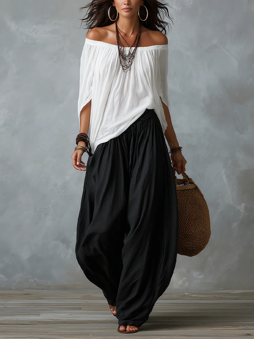 Bianca™ | Off-Shoulder Top & Lantern Pants Set