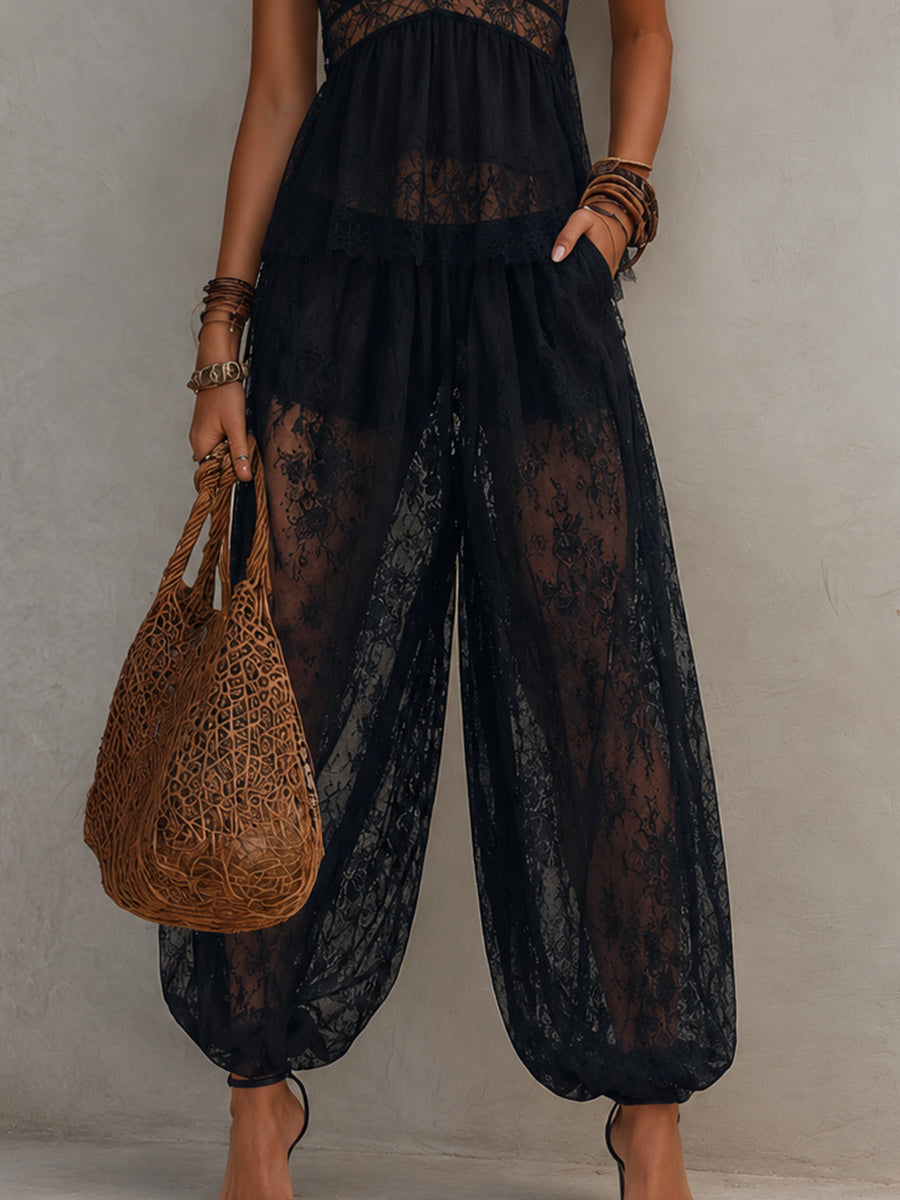 Amarantha™ | Backless Halter Top and Harem Pants Set