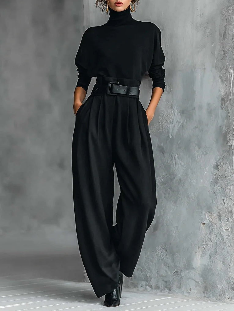 Doveline™ | Turtleneck Sweater & Wide-Leg Pants Set
