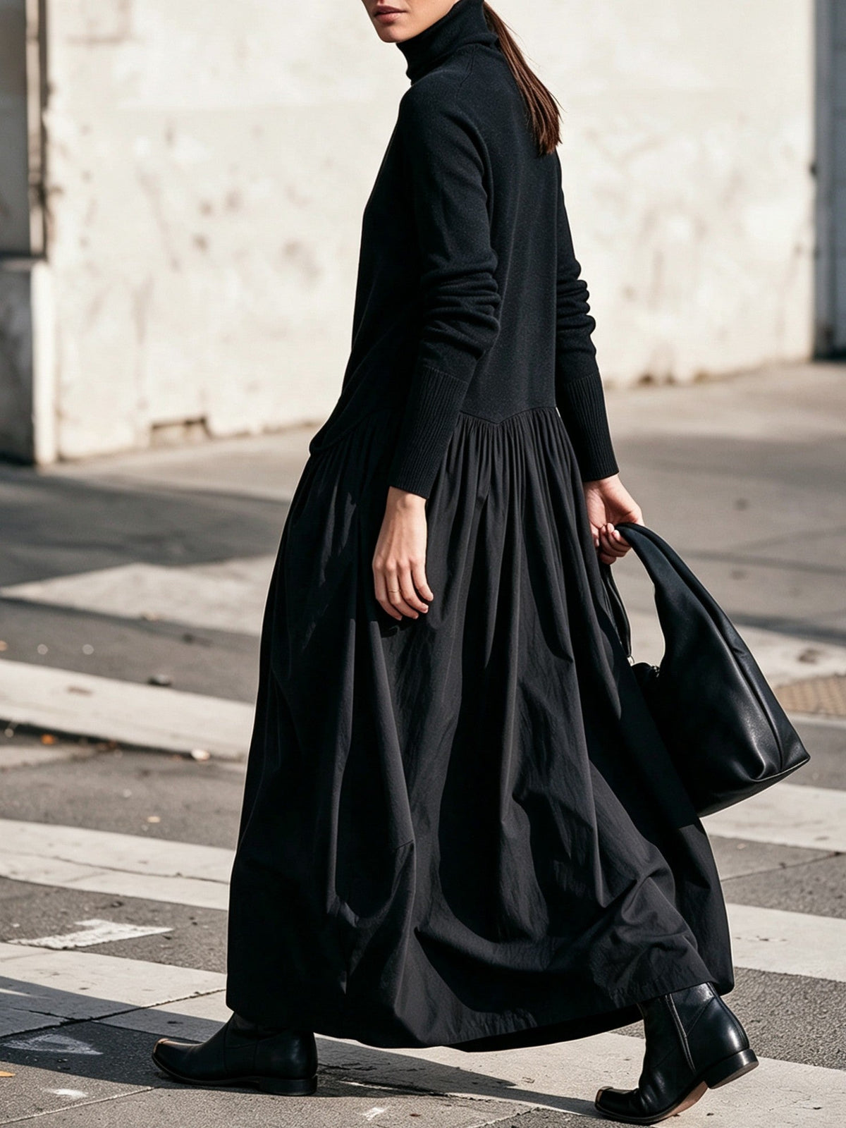Nanette™ | High Neck Pocket Detail Oversized Maxi Dress