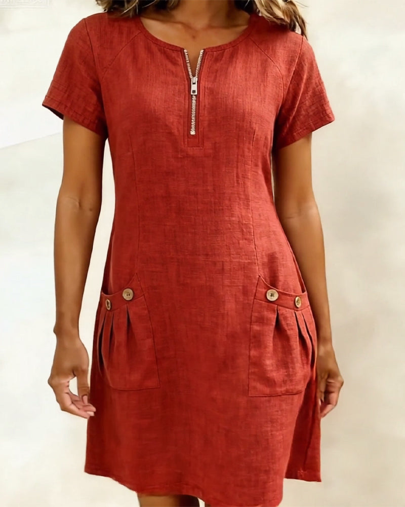 Cataline™ | Casual Zipper Dress with Pockets