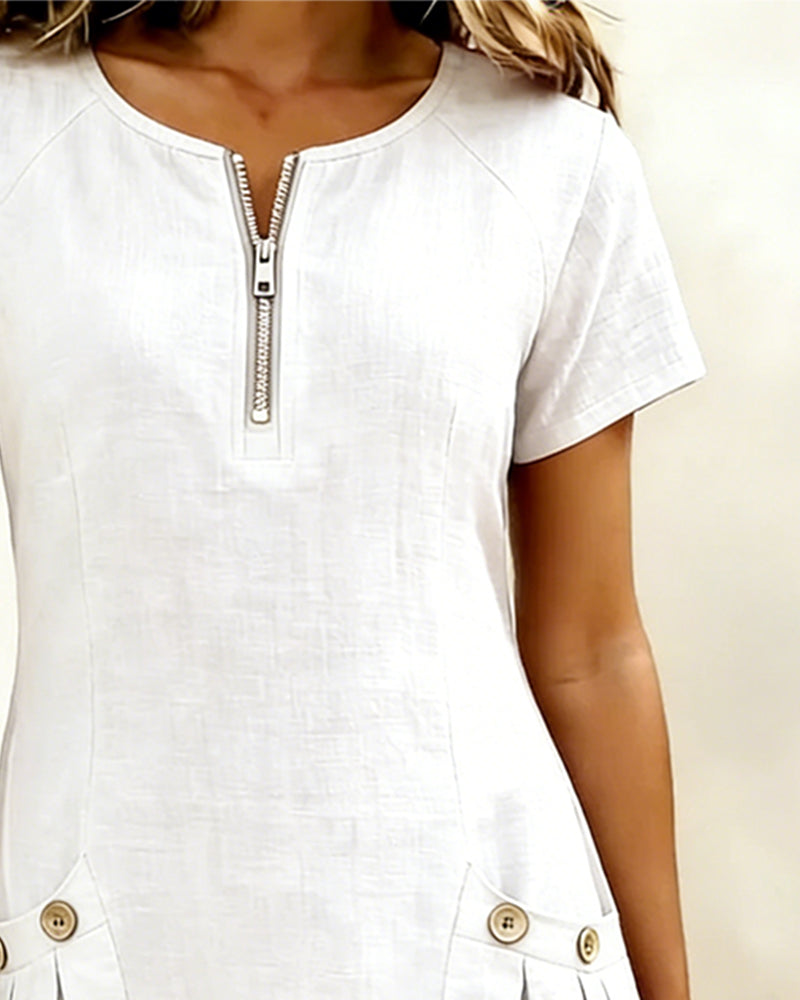 Cataline™ | Casual Zipper Dress with Pockets