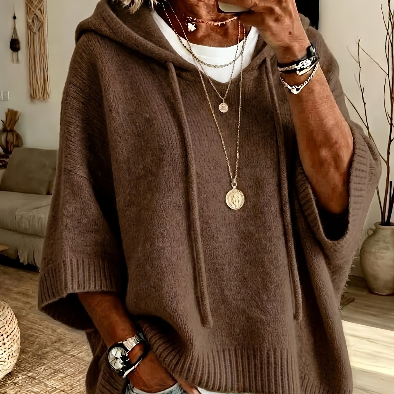 Sutton™ | Hooded Poncho Sweater