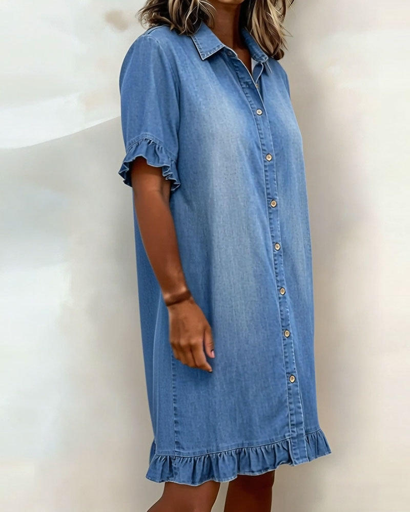 Remy™ | Ruffled Denim Shirt Dress