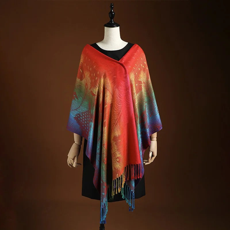 Delphine™ | Feather-Print Wrap Shawl