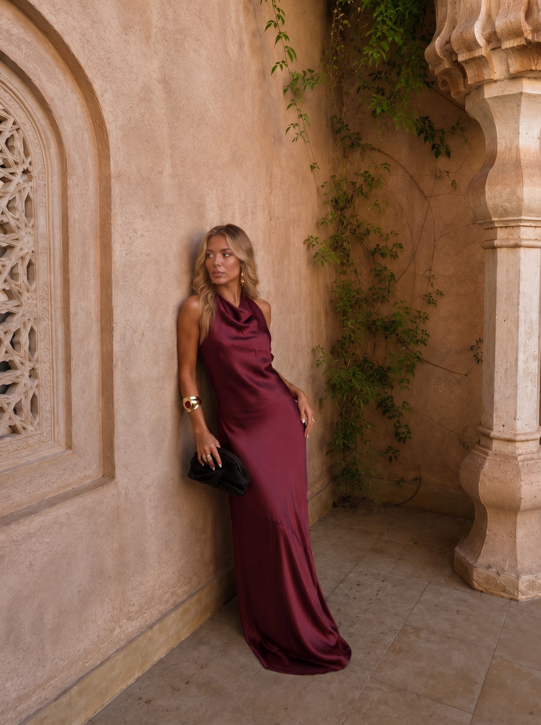 Belvoire™ | Long Draped Halter Gown