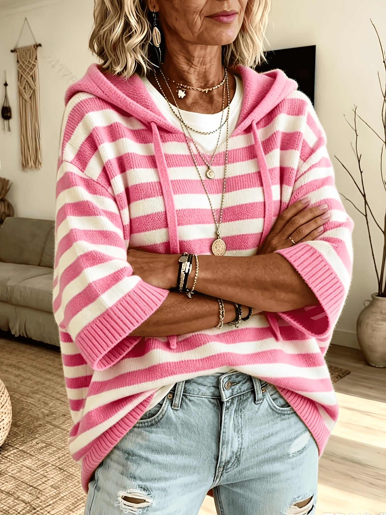 Norrinda™ | Hooded Striped Sweater