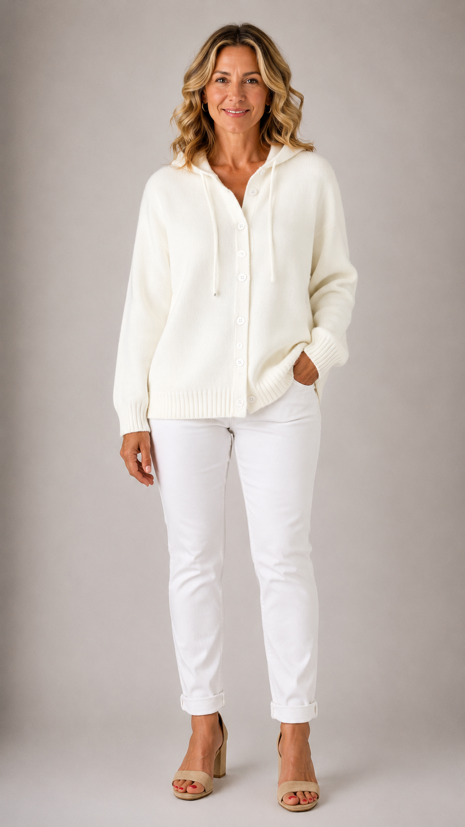 Amorine™ | Hooded Button-Front Cardigan