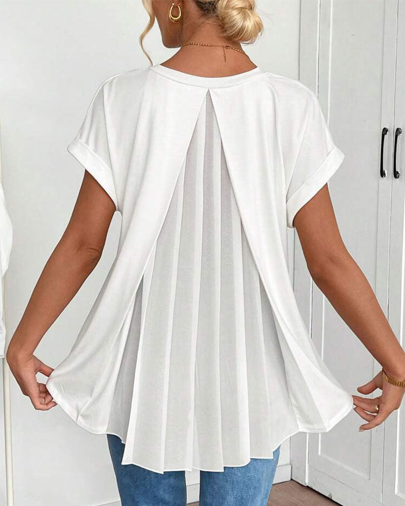 Winifred™ | Pleated Back V-Neck Blouse