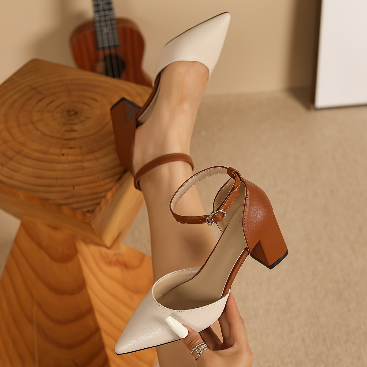 Rose™ | Two Tone Strap Heels