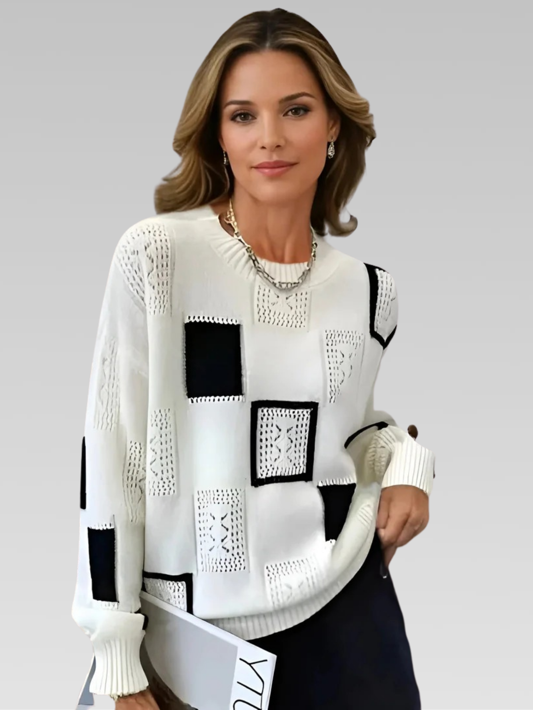 Anouk™ | Patchwork Openwork Sweater