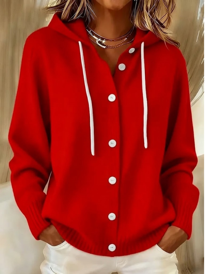 Amorine™ | Hooded Button-Front Cardigan