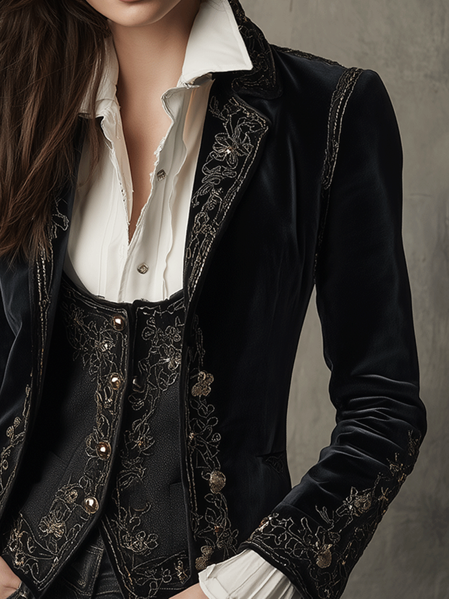 Floravel™ | Embroidered Tailored Blazer