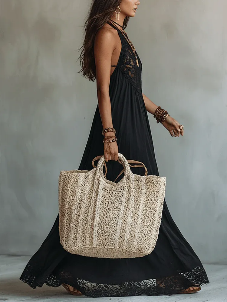 Vivienne™ | Lace-Paneled Halter Dress