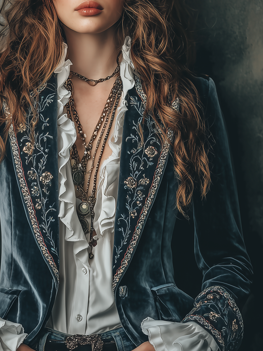 Adriana™ | Vintage Floral Embroidered Blazer