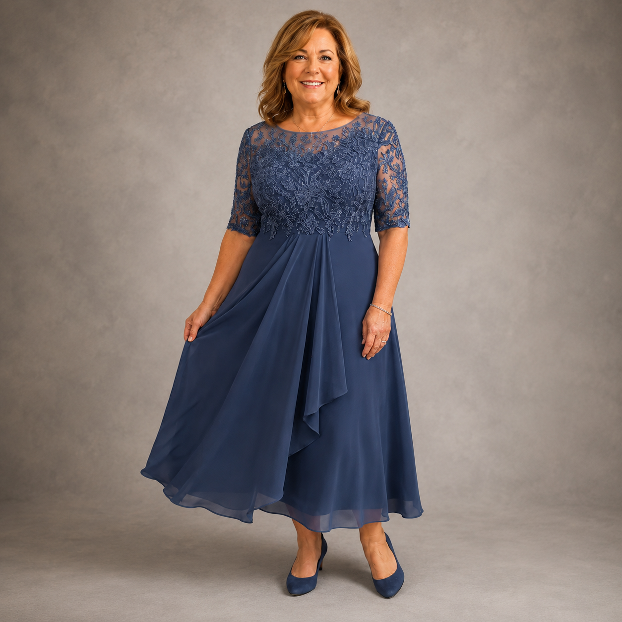 Lorraine™ | Lace Bodice Midi Dress