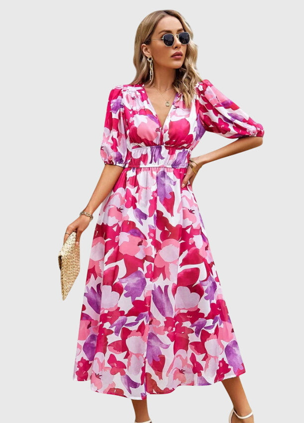 Flattering Floral Midi Dress