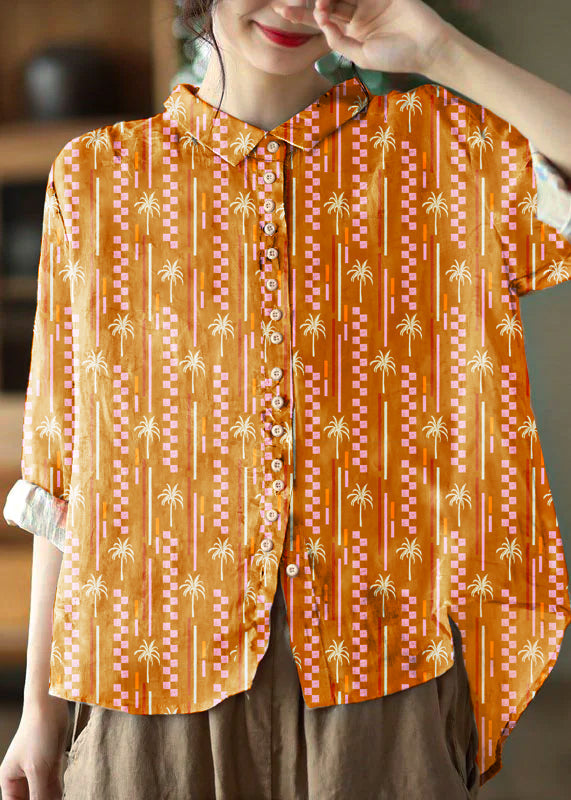 Rosanne™ | Floral Print Button-Front Blouse with Relaxed Fit and Long Sleeves