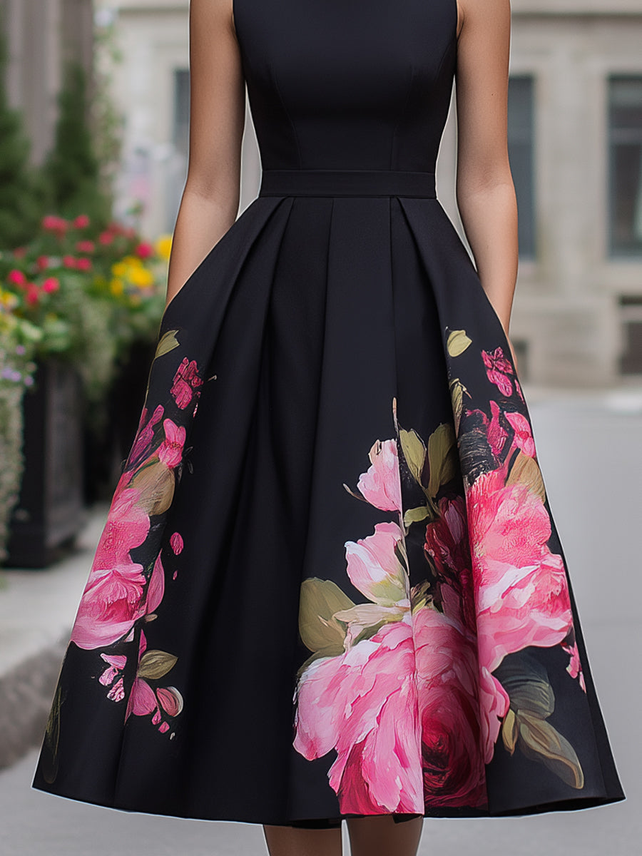 Verena™ | Sleeveless Floral Midi Dress