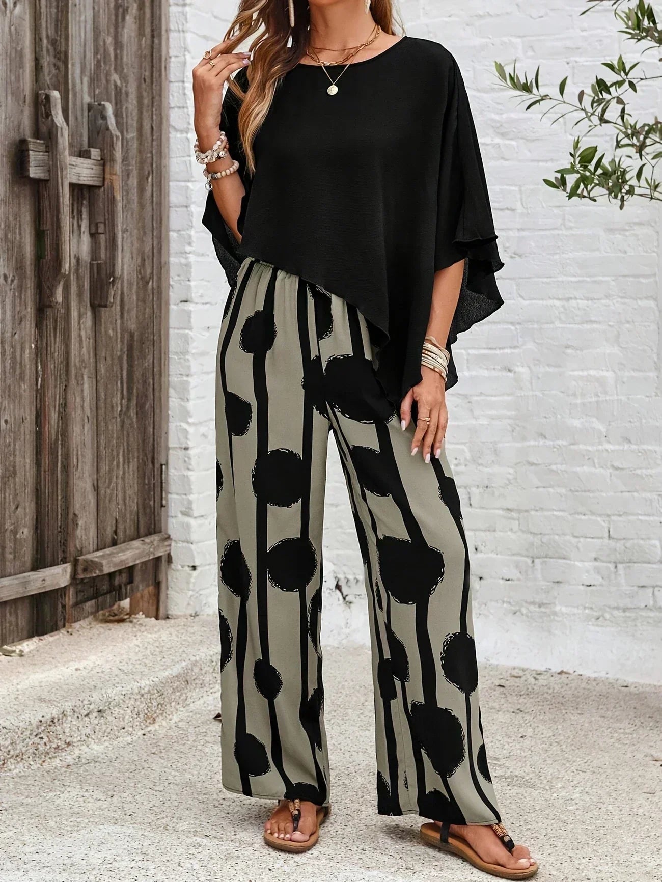 Pernella™ | Elastic Waist Two-Piece Set