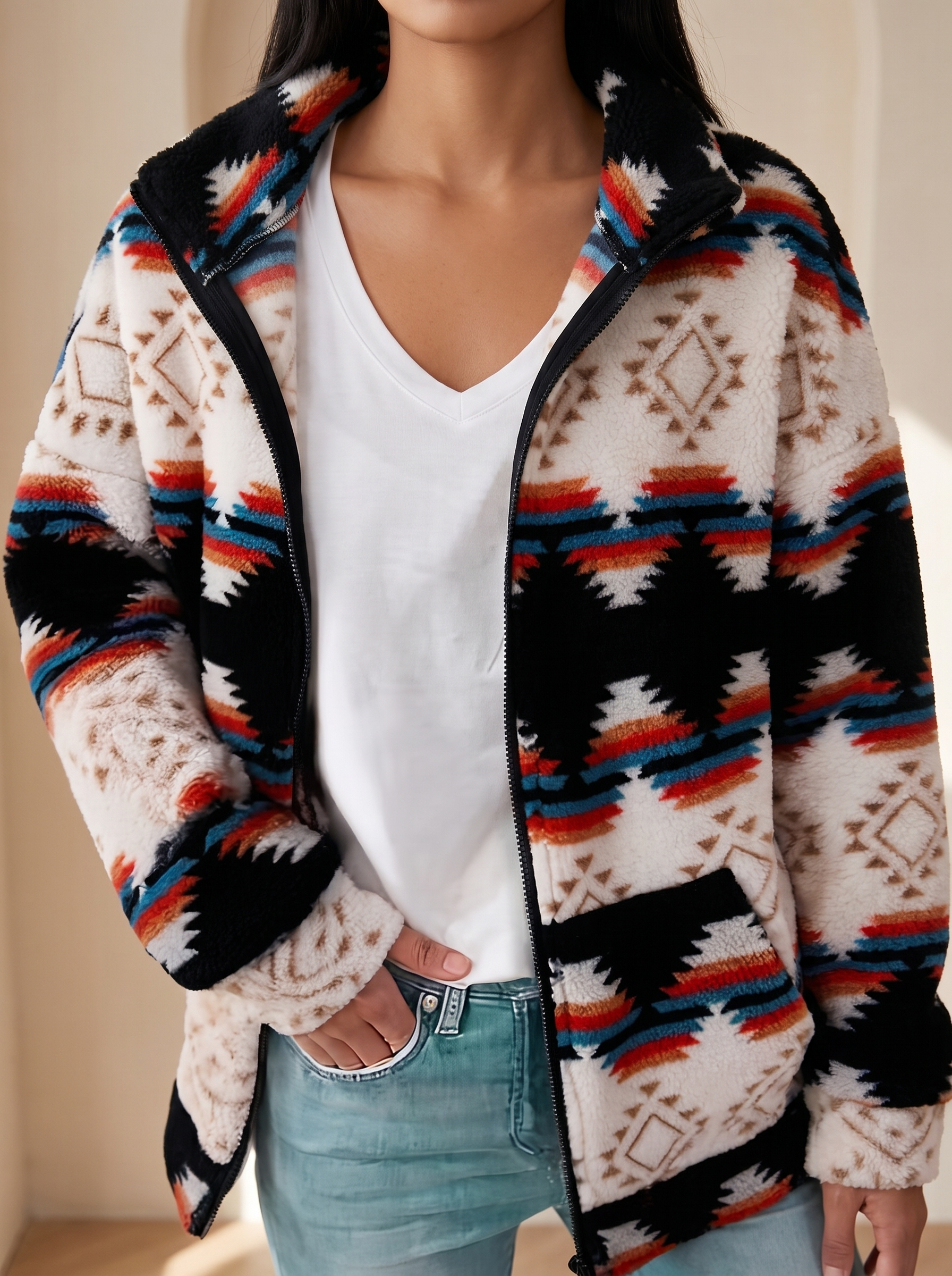 Cheyenne™ | Bold Aztec Sherpa Jacket — 2