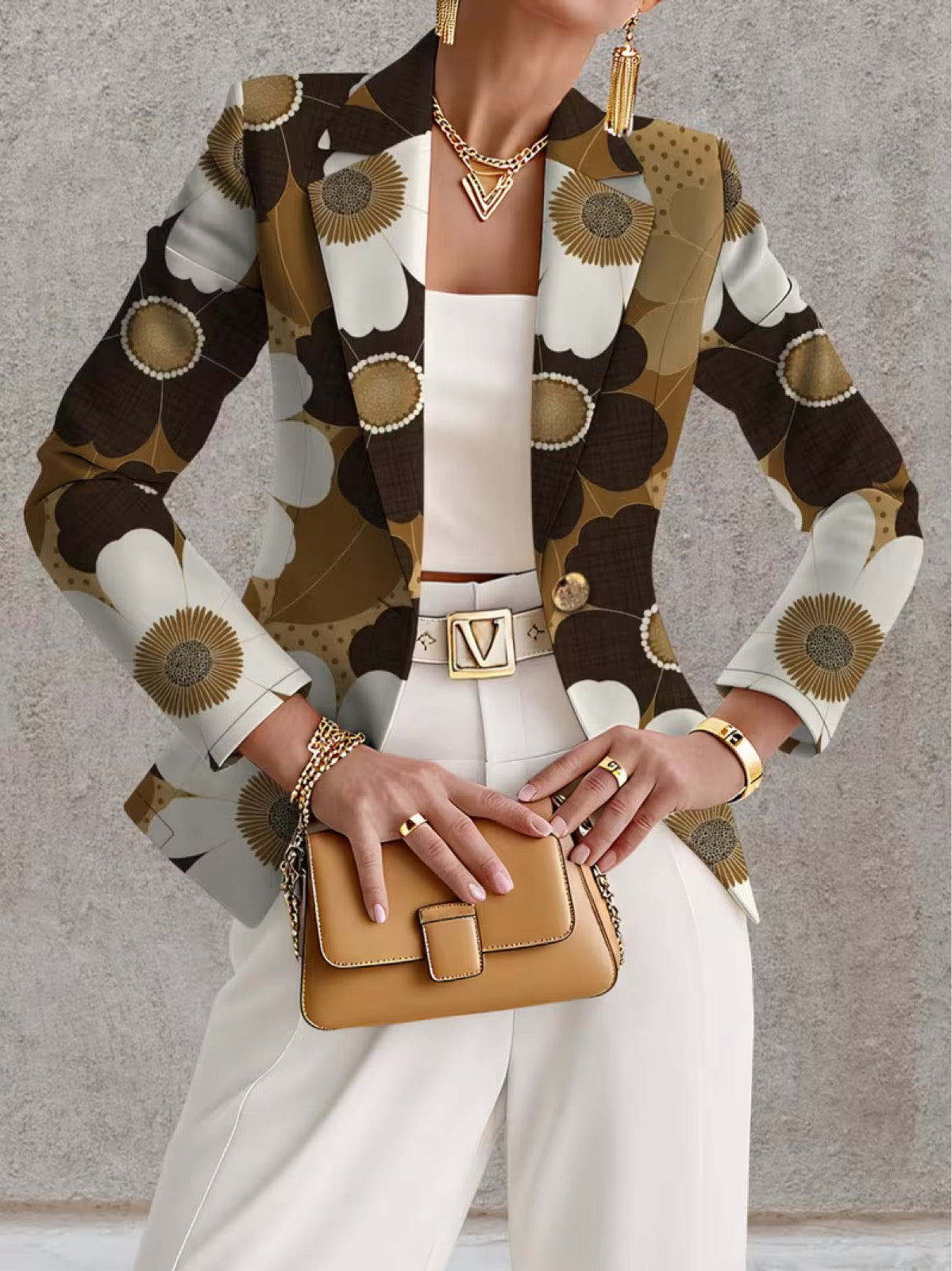 Clothilde™ | Daisy Print Blazer