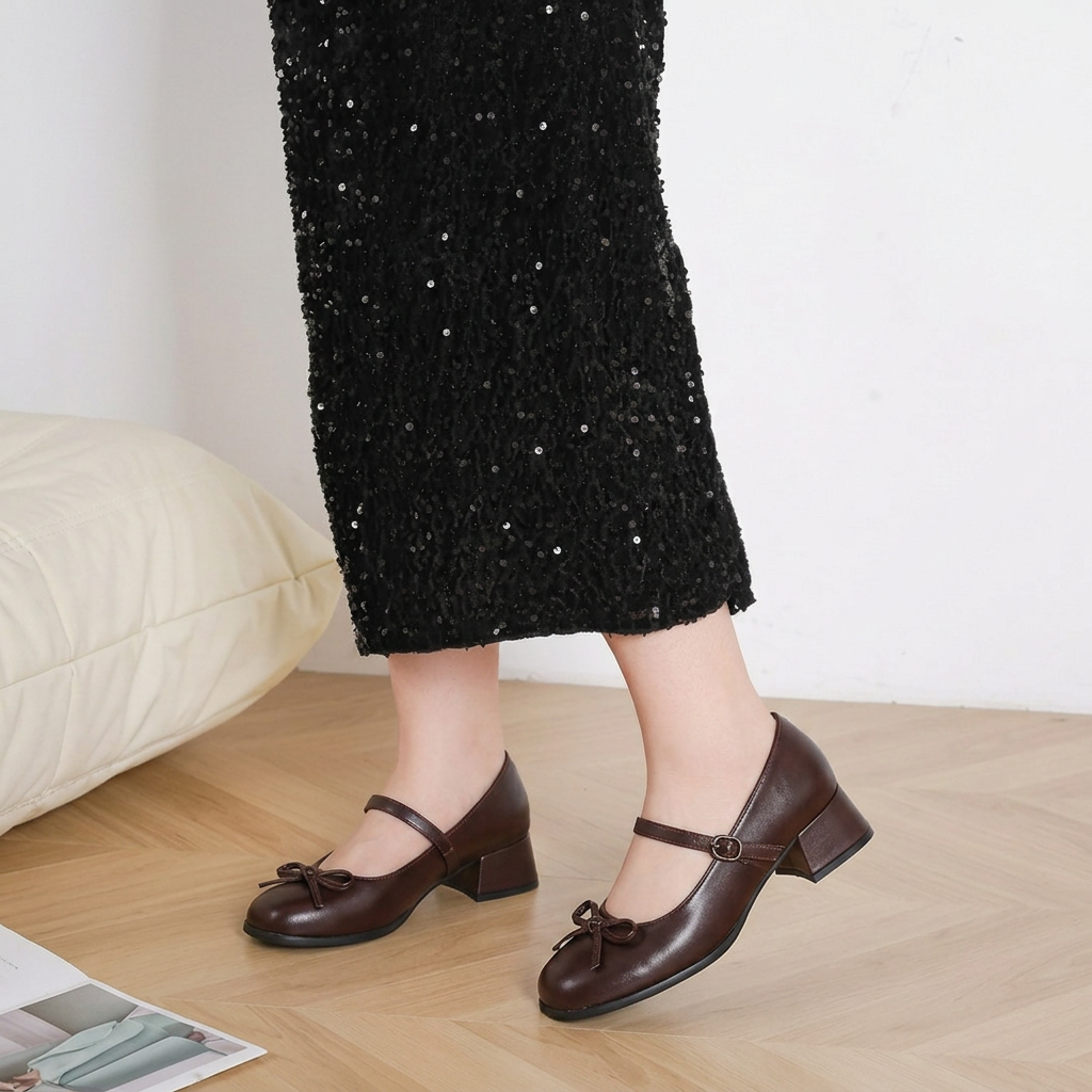 Elegant Mary Jane Block Heel Shoes