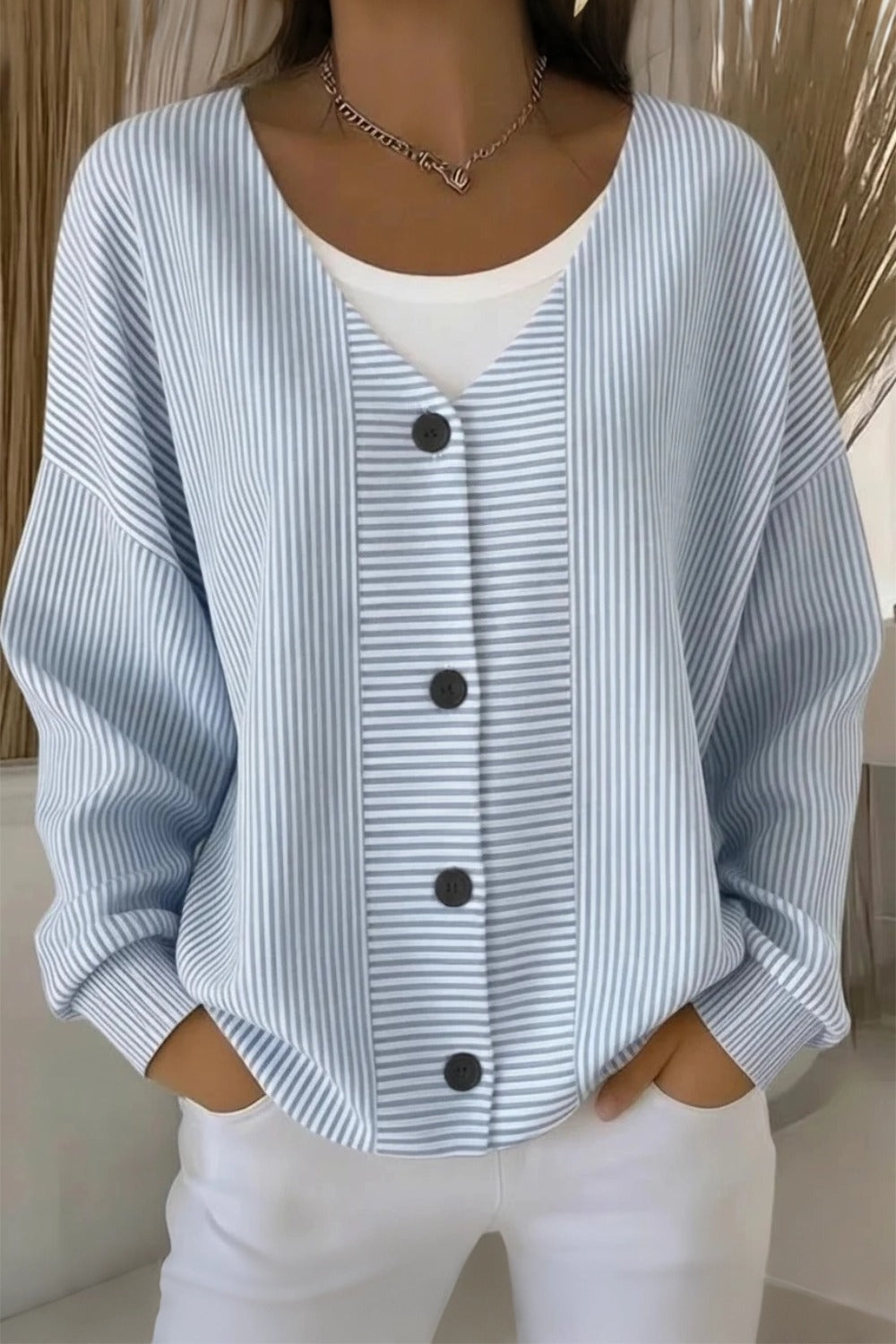 Klovaine™ | Striped Long Sleeve Casual Cardigan