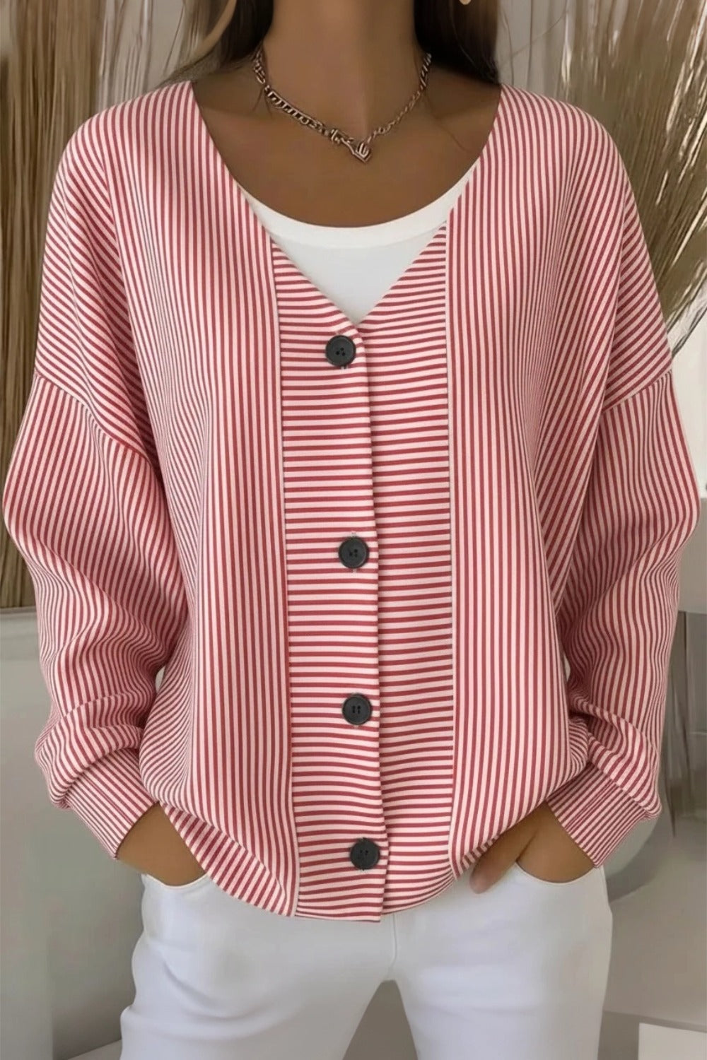 Klovaine™ | Striped Long Sleeve Casual Cardigan