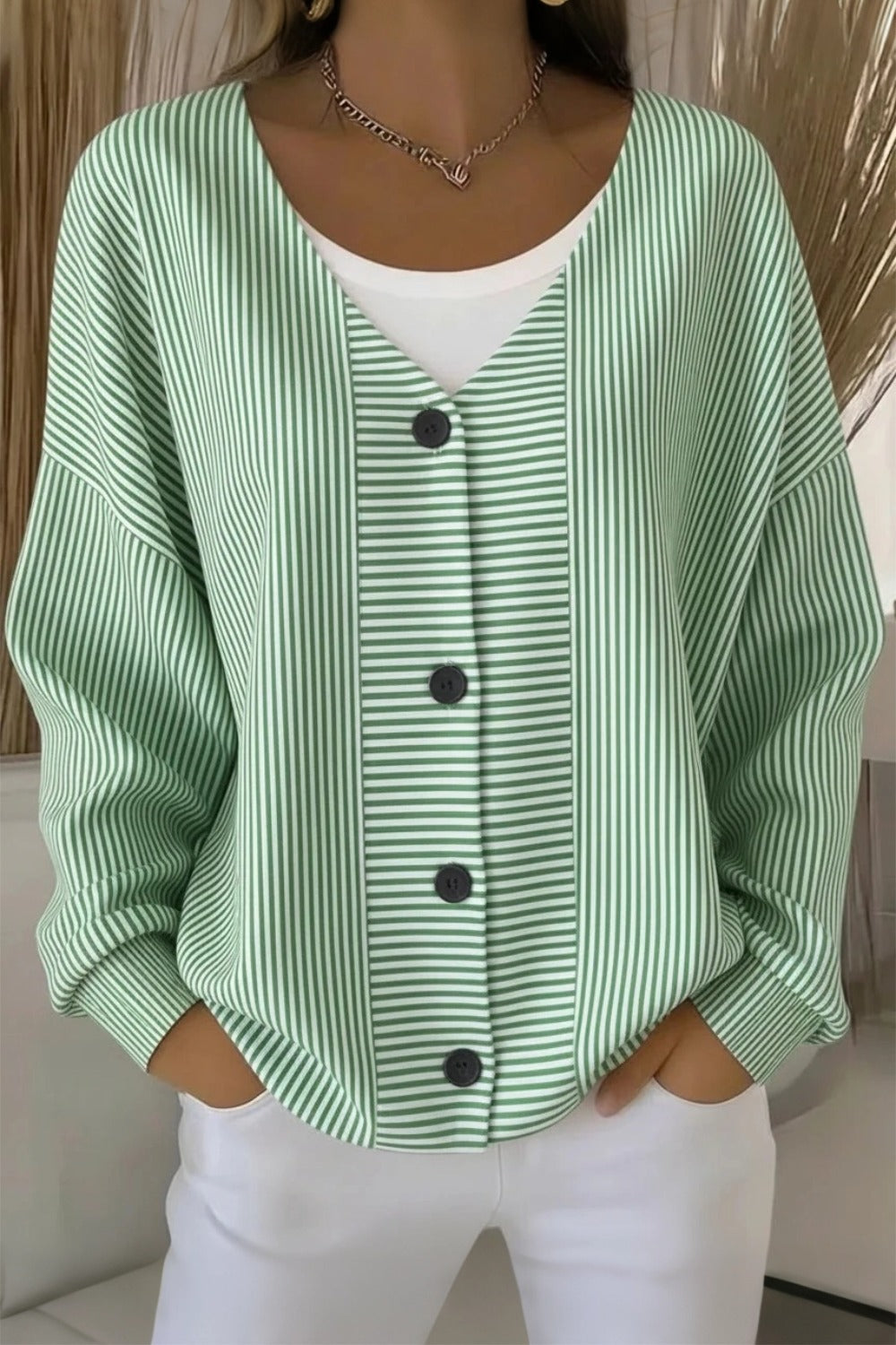 Klovaine™ | Striped Long Sleeve Casual Cardigan