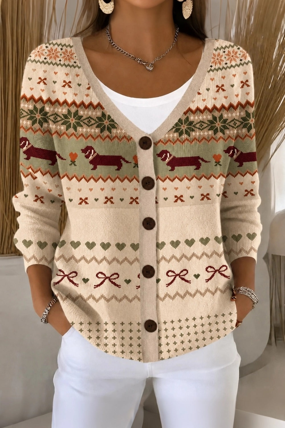 Scottie™ | Regular Fit Casual Dog Knit Cardigan