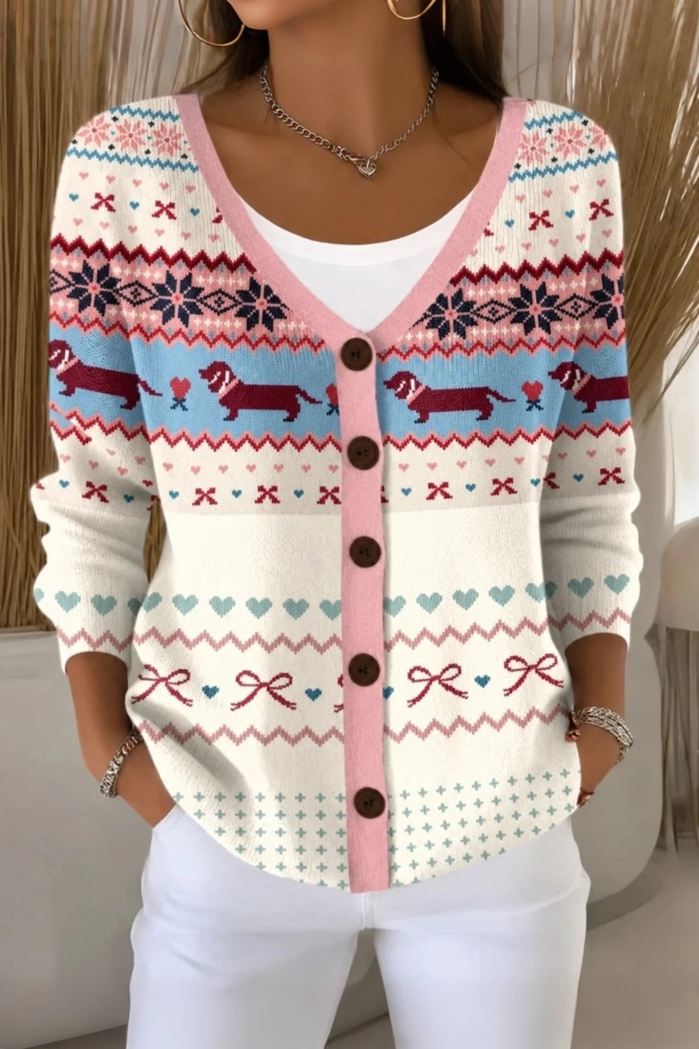 Scottie™ | Regular Fit Casual Dog Knit Cardigan