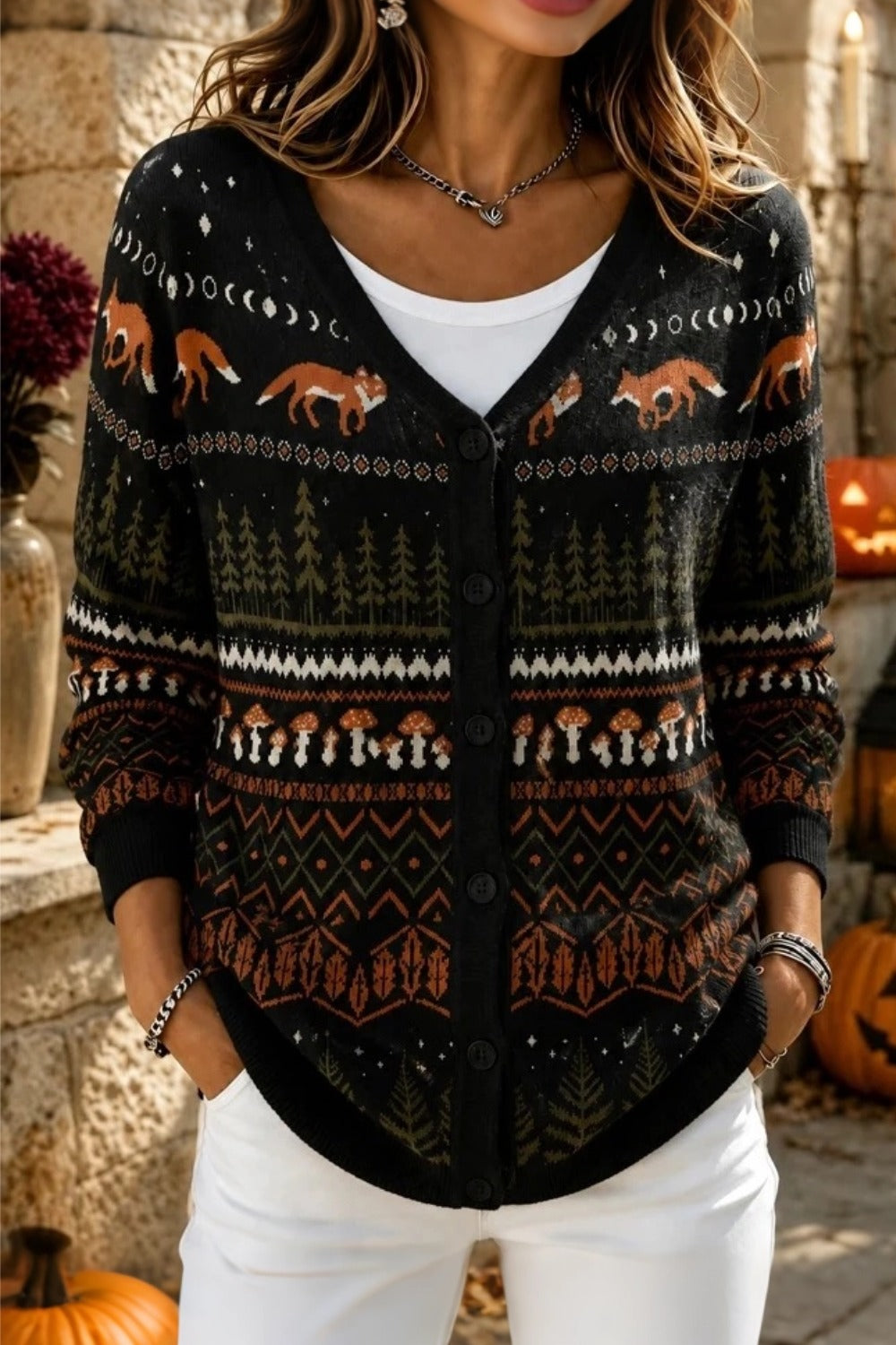 Evanwick™ | Animal Print Long Sleeve Loose Cardigan